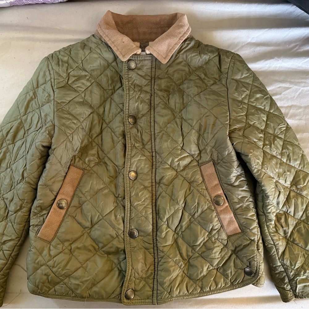 Burberry Green Jacket with Tan Accents